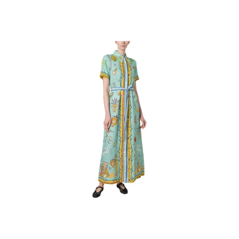 ALEMAIS Short Sleeved Dress Women's Multicolor-0