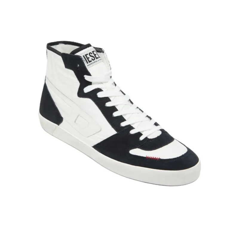 DIESEL S Leroji D 1 High Top Skateboard Shoes Men's Black White-2