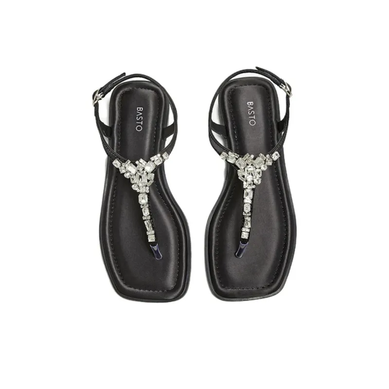 BASTO One Strap Sandals 1.5CM Women's Black-1