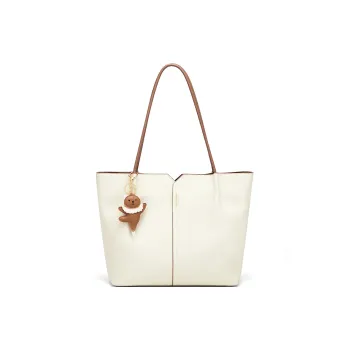 CNOLES Cow Leather Shoulder Bag Women's Coconut Cloud Milkshake