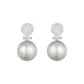 Elegant Hoop Earrings, White