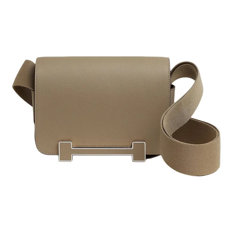 HERMES Geta Evercolor Calfskin Crossbody Bag, Shoulder Bag Women's Marfa Beige-0