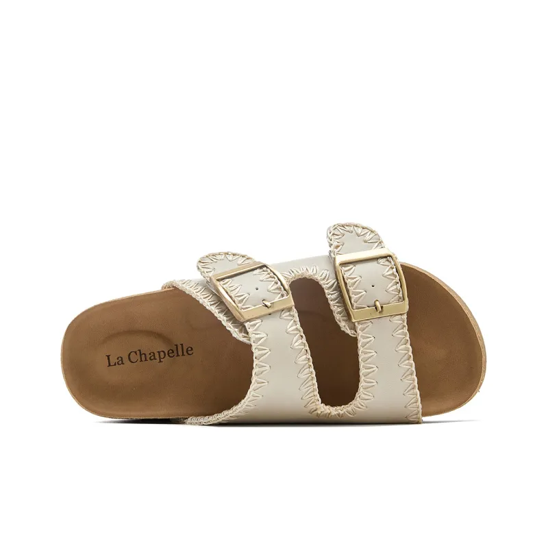 La Chapelle Abrasion Resistant Slide Slippers Women's Beige-3