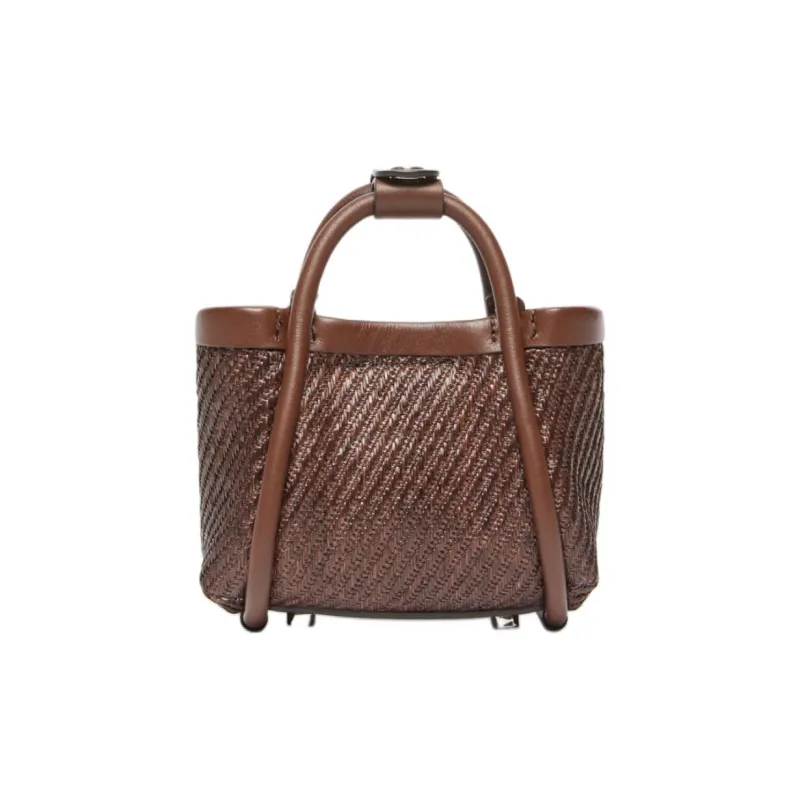 MaxMara Polyamide Tote Bag, Shopping Bag, Shoulder Bag, Crossbody Bag, Handbag Mini Women's Dark Brown-2