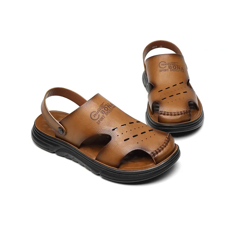 PLO CART Beach Sandals Men Gray/Black/-10