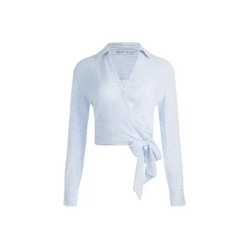 ALICE+OLIVIA Shirts Women's Gray White/Blue