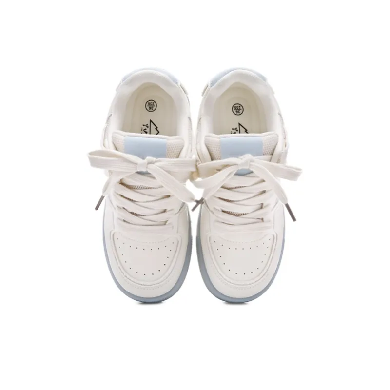 Ordifen Low Top Skateboard Shoes Women's Beige Blue-2