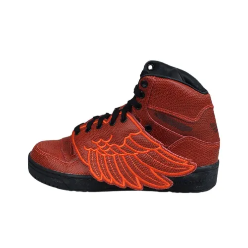 Adidas Originals JS Jeremy Scott Wings Anti Slip Wear Resistant High Top Skateboard Shoes Women's Red