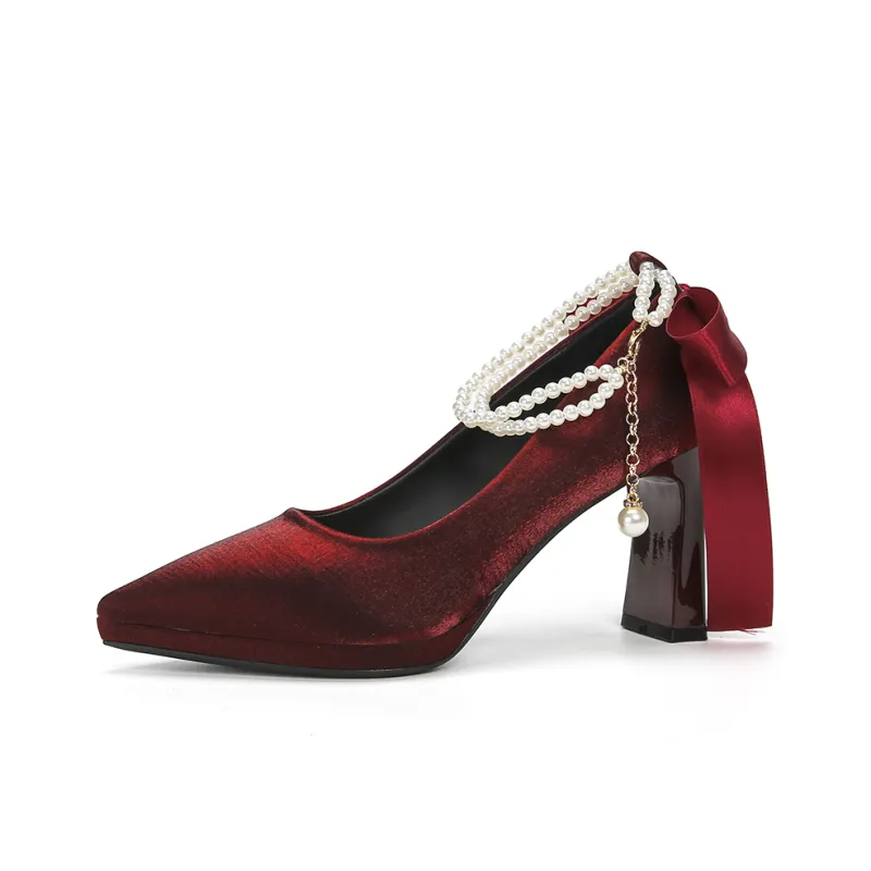 Lan Miao Chunky Heel High Heels Women's-7