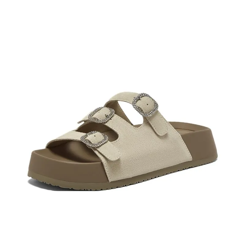 BASTO PU Polyurethane Rubber Sole Cut Out Quiet Slide Slippers Women's-5