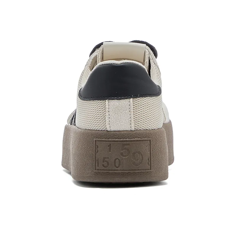 La Chapelle Anti Slip Wear Resistant Low Top Skateboard Shoes Women's White Black-4