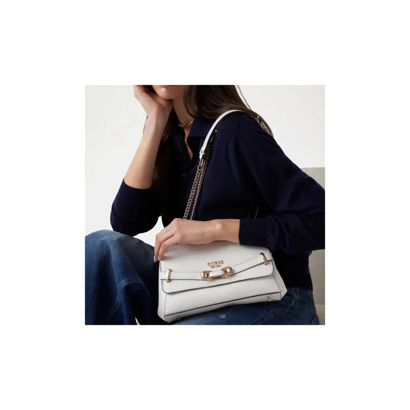 GUESS PU Crossbody Bag, Shoulder Bag Women's White-4