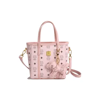 Meow In The Grass PU Tote One Shoulder Handbag Women's Beige Yellow/Ecru/Yellow/Light Pink/Dark Pink