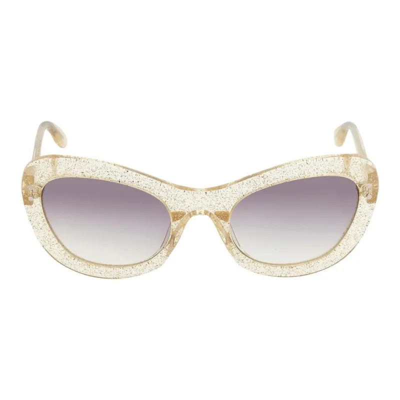 MOSCHINO Plastic Cat Eye Sunglasses Women's Gold-0