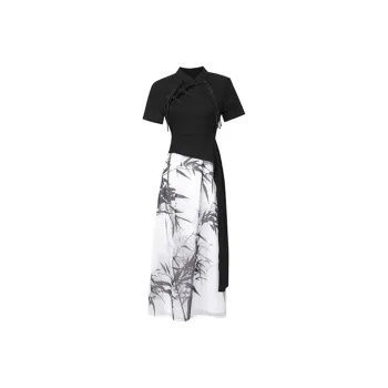 GUOZHEN Short Sleeved Dress Women's