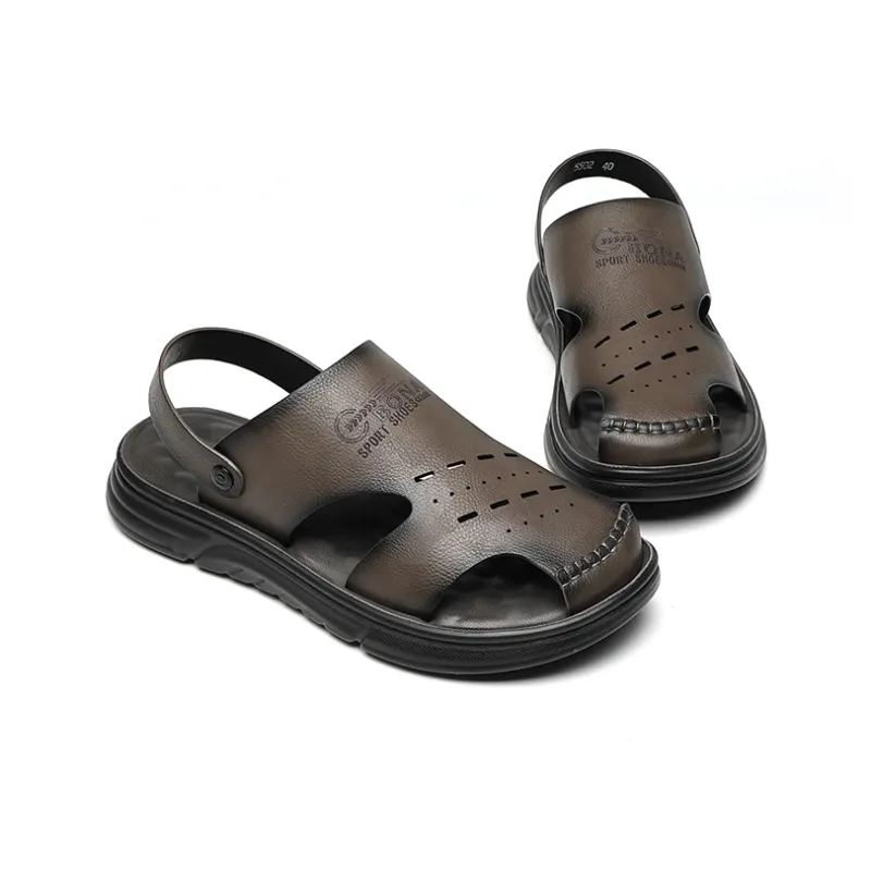 PLO CART Beach Sandals Men Gray/Black/-3