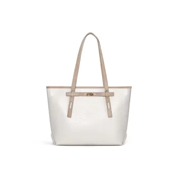 CNOLES Synthetic Leather Going To School And Work Shoulder Bag Women's Cream Coffee