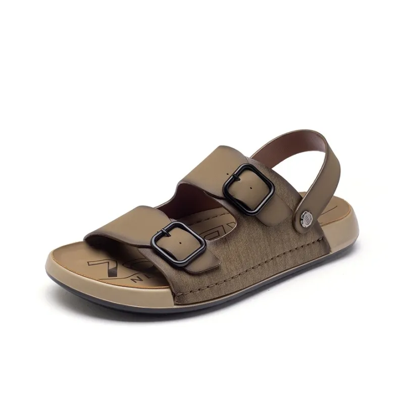 JOSINY Beach Sandals Men Black/Khaki-8