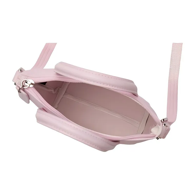 LACOSTE PVC One Shoulder Handbag Trumpets Women's Light Pink Red-2