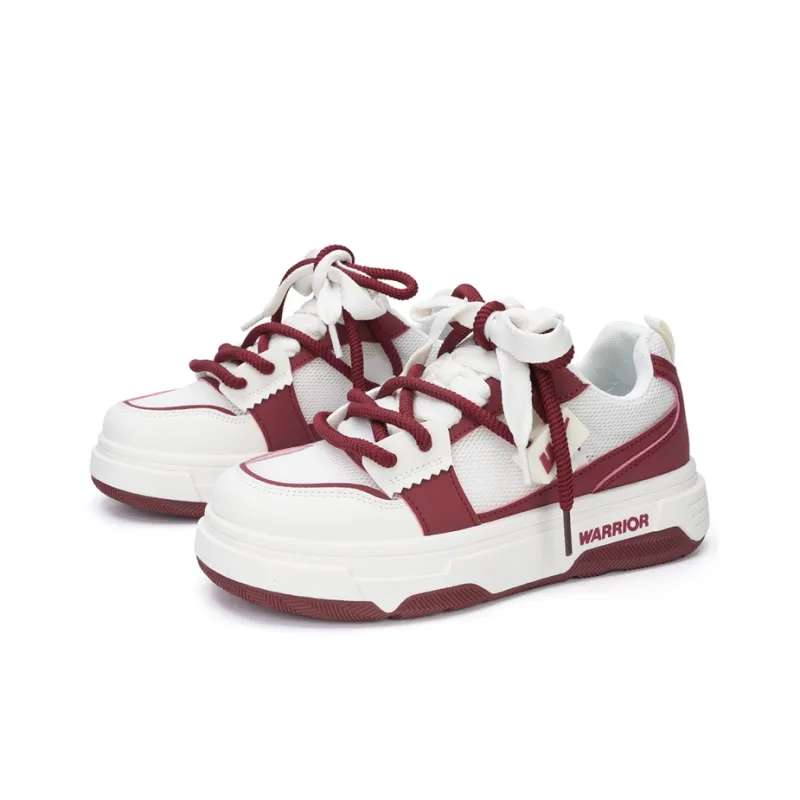 Warrior Abrasion Resistant Low Top Casual Shoes Women's White Burgundy-1