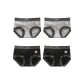 4 Pack Heather Gray+Heather Gray+Black+Black