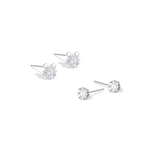KUMET Sterling Silver Stud Earrings Women's