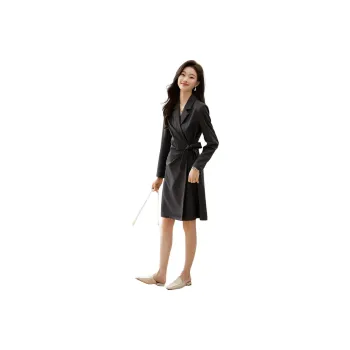 Mo Han Yi Mei Long Sleeved Dresses Women's Dark Gray