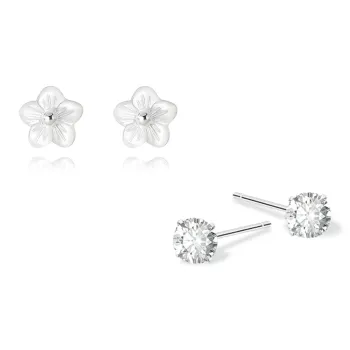 KUMET Sterling Silver Stud Earrings Women's