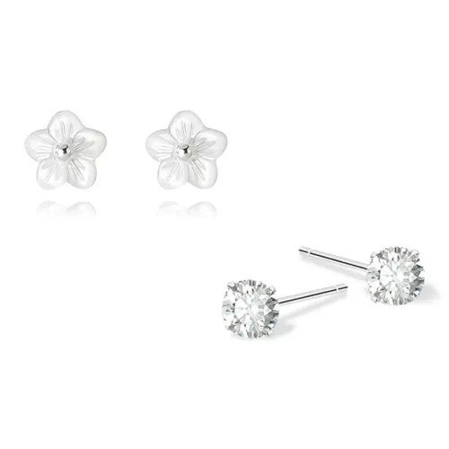 KUMET Sterling Silver Stud Earrings Women's
