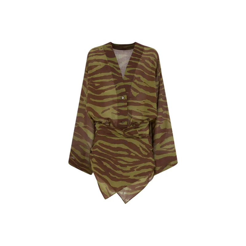 The Attico Zebra print Mini Dress-0