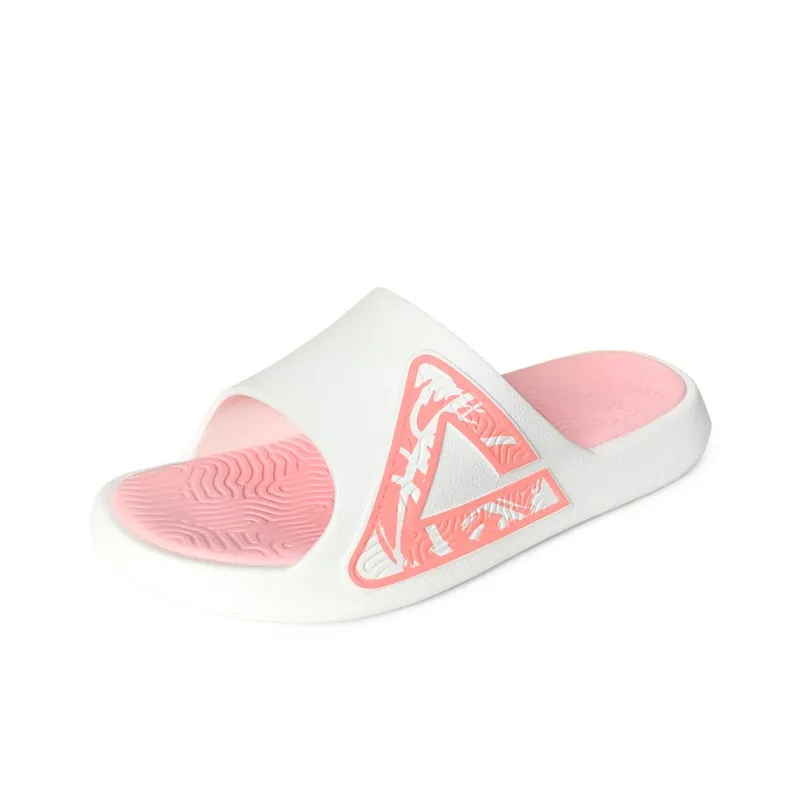 PEAK Tai Ji1.0 Slip Resistant Abrasion Resistant Cushioning Slide Slippers Unisex White Pink-2