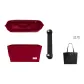 [Two-Piece Set]Open Top Burgundy Liner+Black with Silver Buckle Shoulder Strap Pad