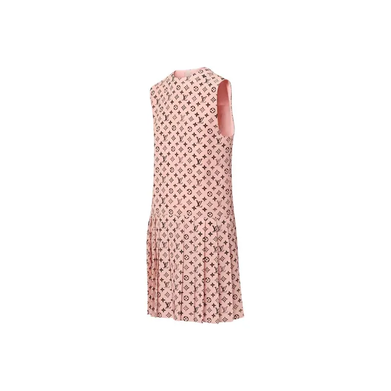 LOUIS VUITTON Washed Monogram Pleat Dress-2