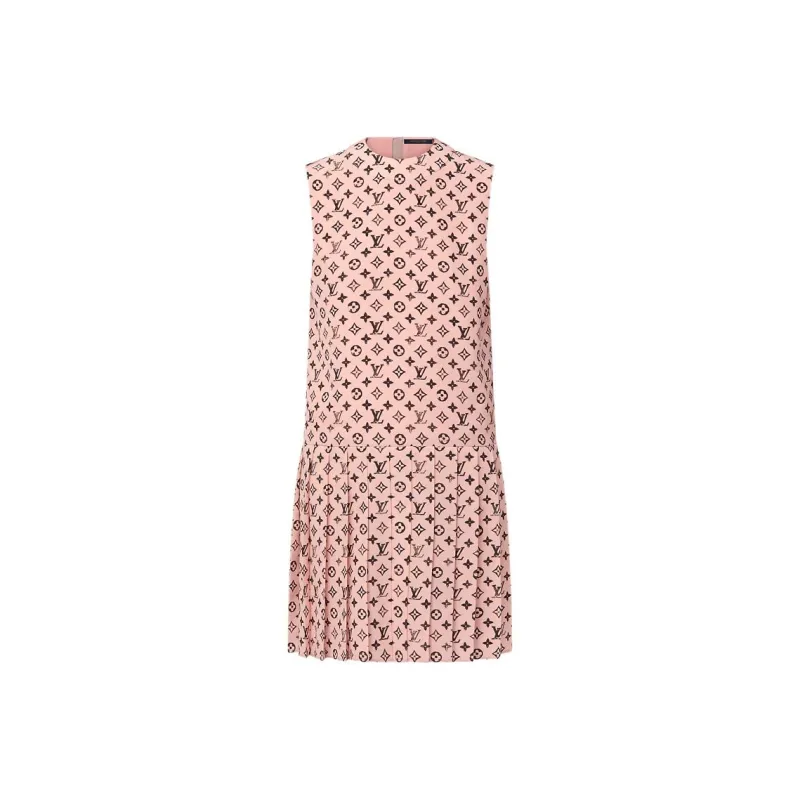 LOUIS VUITTON Washed Monogram Pleat Dress-0