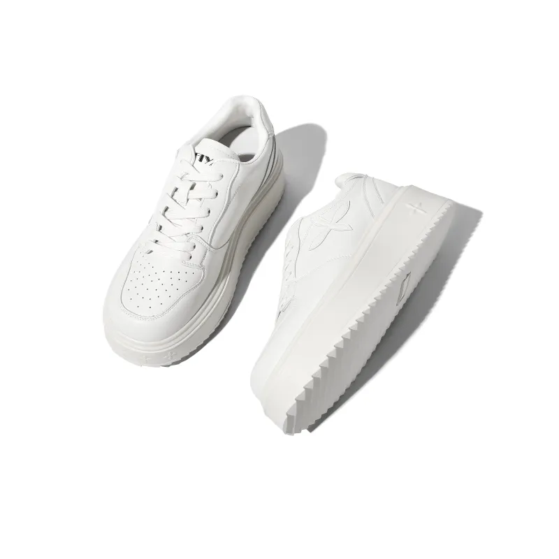Safiya Height Increasing Low Top Skateboard Shoes 5.7cm Men's Ecru-2