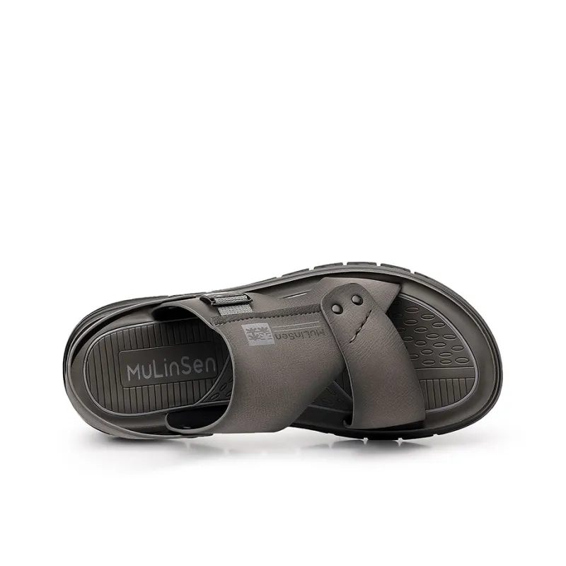Mulinsen Beach Sandals Men Gray, Khaki-2
