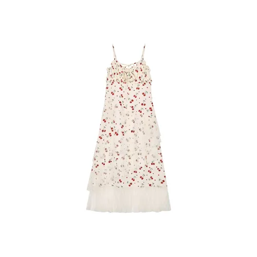 ELF SACK Slip Dresses Women's Cherry Beige