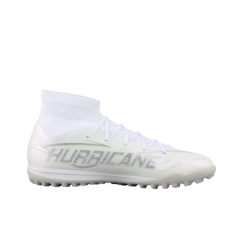 LINING Soccer Shoes Men High Top White Silver-1