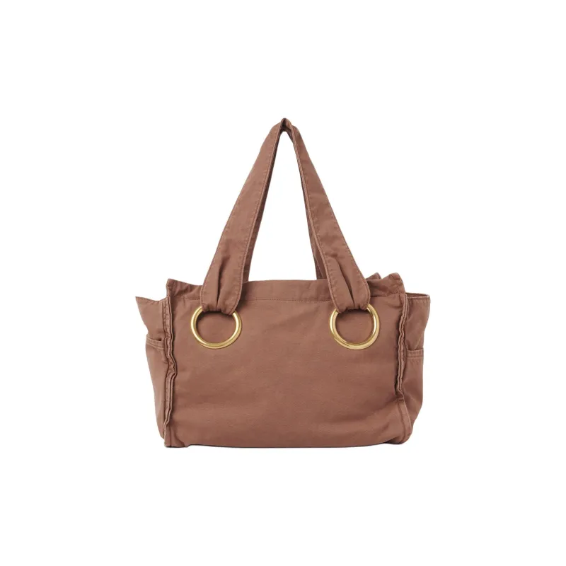 Chloe Cotton Tote Bag, Shopping Bag, Handbag, Shoulder Bag Women's Wild Rose-1