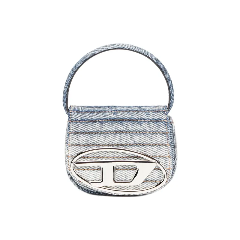 DIESEL Cotton Shoulder Bag, Crossbody Bag, Handbag Mini Women's Denim Blue-0