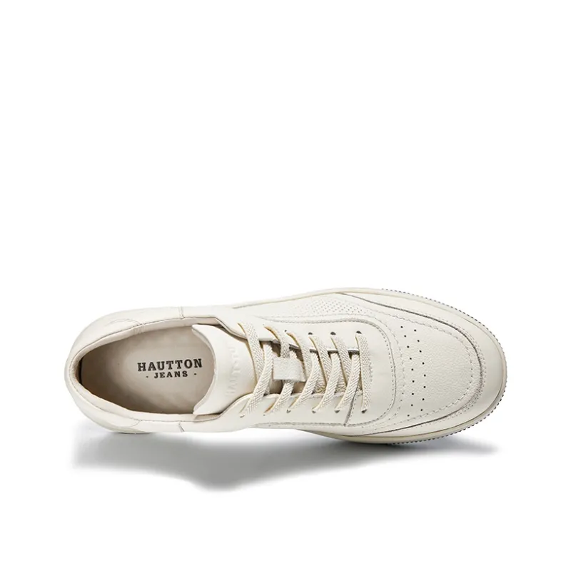 Hautton Jeans Low Top Skateboard Shoes Men's White-4