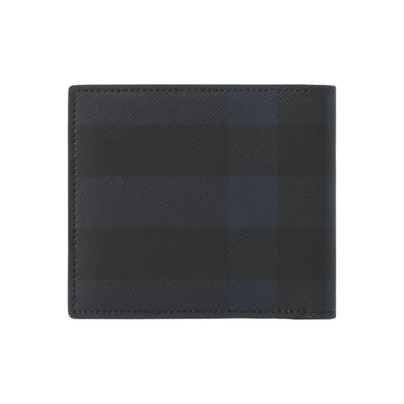 Burberry Leather Patchwork Wallet Men's Marine Blue-2