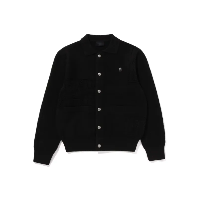 BAPE BLACK Crochet Cardigan-2