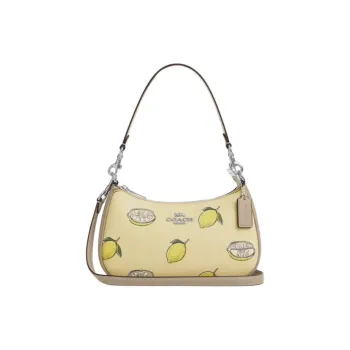 COACH Teri Artificial Leather Crossbody Handbag, Shoulder Bag Medium Size Women's Garden Swamp Color Mixed Color
