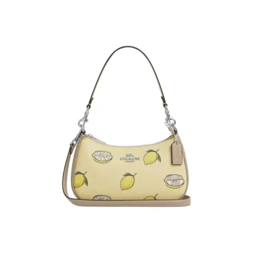 COACH Teri Artificial Leather Crossbody Handbag, Shoulder Bag Medium Size Women's Garden Swamp Color Mixed Color