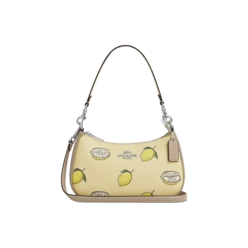 COACH Teri Artificial Leather Crossbody Handbag, Shoulder Bag Medium Size Women's Garden Swamp Color Mixed Color-0