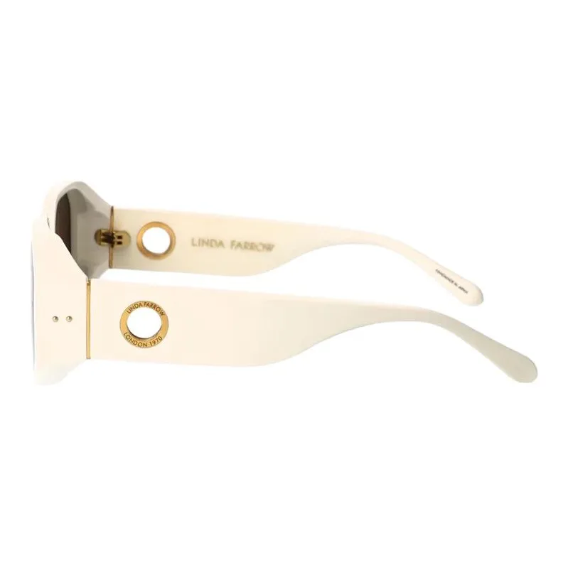 Linda Farrow Acetate Irregular Shape Sunglasses Women's White-2