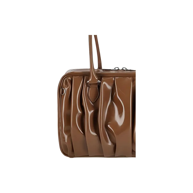 ALICE MARTHA Pure Vegan Leather Handbag Shoulder Bag Unisex Brown-2