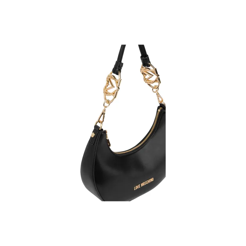 LOVE MOSCHINO Polyurethane Crescent Bag Shoulder Bag Women's Black-3
