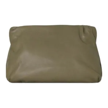 THE ROW Goatskin One Shoulder Clutch Women's Light Gray Green